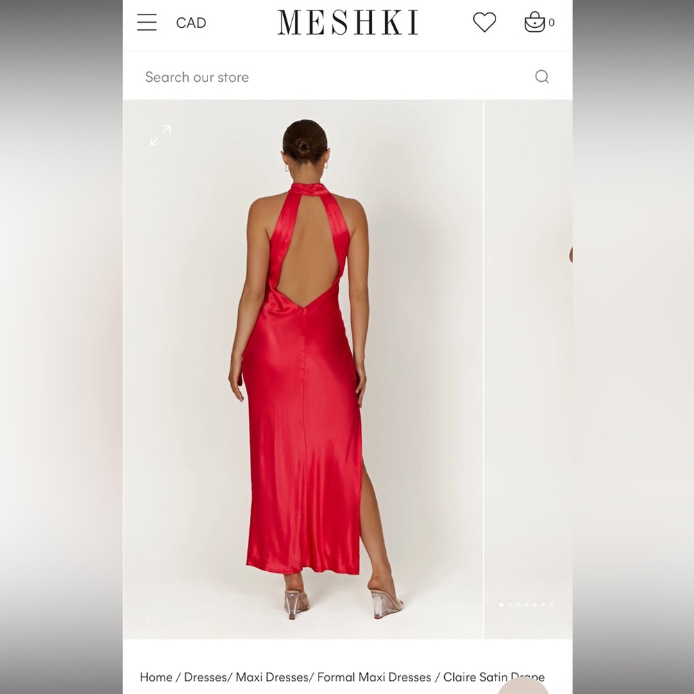Meshki Satin Drape Back Maxi Dress - Claire - Picture 4 of 4